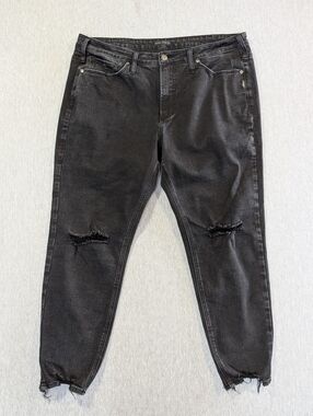 Silver Jeans Most Wanted Skinny Jeans Women's 18/27 Black Destroyed